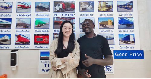 Kenya Customers Technical Exchange with Semi Low Bed Trailer at Tongya Office