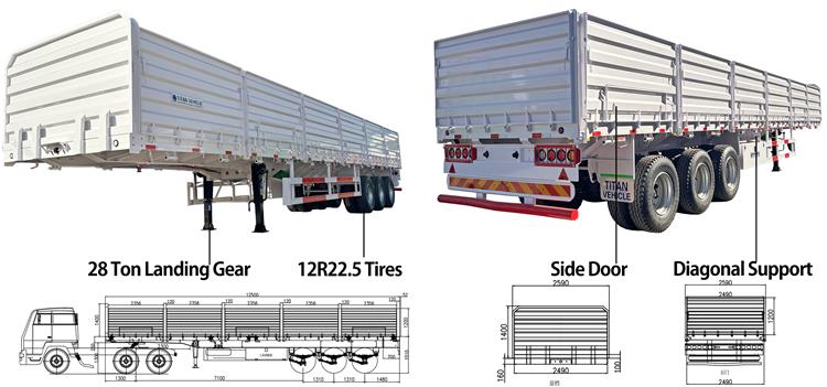 Tri Axle Drop Side Doors Trailer for Sale In Zimbabwe