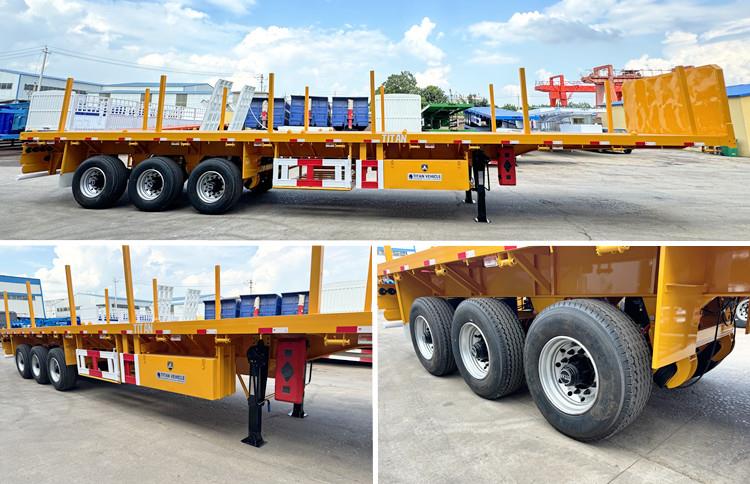 Tri Axle Flatbed Trailer with Pillars for Sale in Ghana