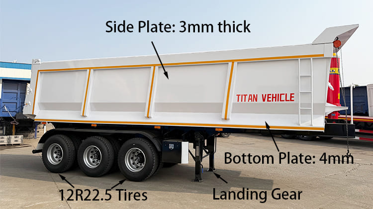 Tri Axle Tipper Trailer for Sale in Zambia