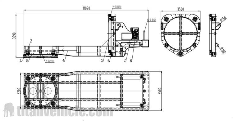 Drawing of Windmill Blade Trailer