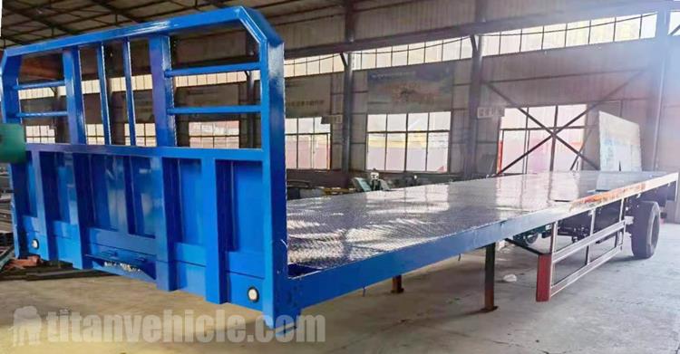 Tri Axle Flatbed Trailer with Front Board for Sale In Zambia