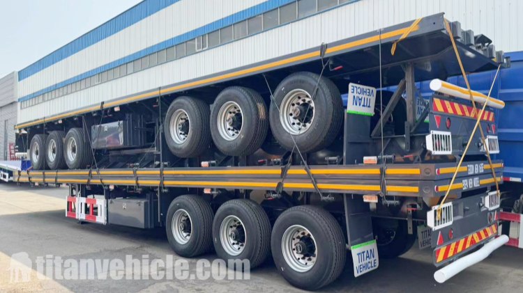 Tri Axle Flatbed Trailer Price  Cheap Flatbed Trailers for Sale Near Me in Mauritius