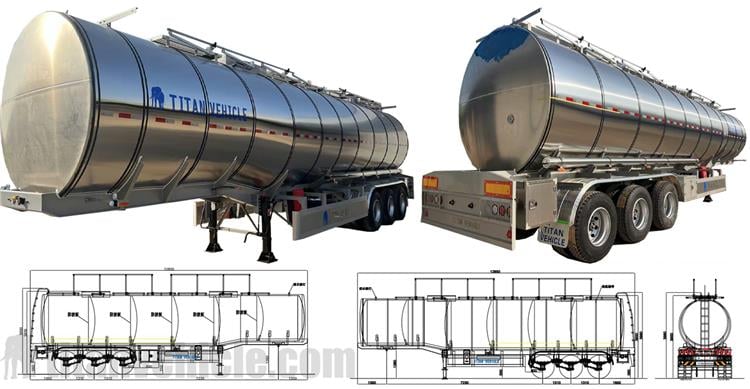 Tri Axle Stainless Steel Tanker Trailer for Sale In United Arab Emirates