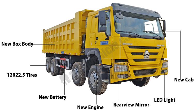 Second Hand Howo Dump Truck 8x4 for Sale In Ghana