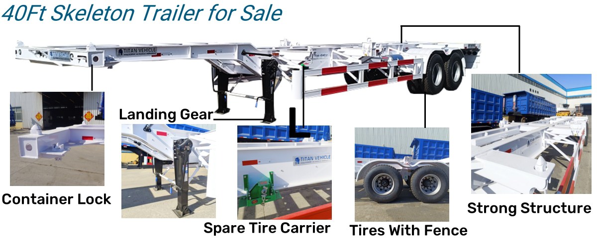 Container Skeleton Trailer for Container  40ft Skeleton Trailer for Sale in Jamaica