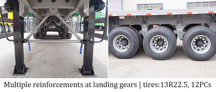 12.5M Tri Axle Semi Truck Flatbed Trailer for Sale 