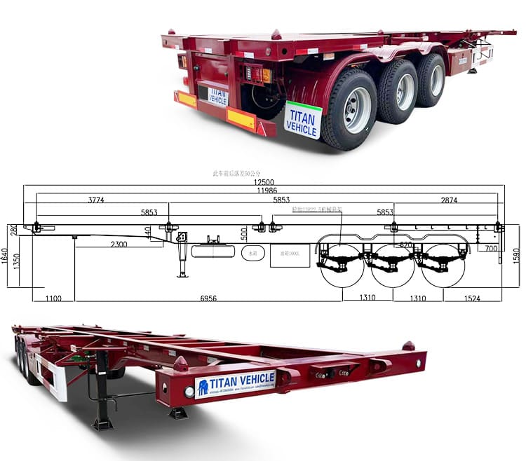  40 Foot Container Chassis Price | New Tri Axle Intermodal Container Chassis for Sale