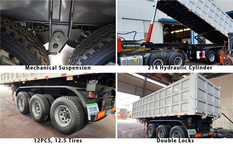 Triple Axles 60 Tonne Semi End Dump Trailer Capacity for Sale