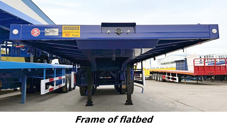 Factory Price 80 Ton 4 Axle Flatbed Trailer for Sale