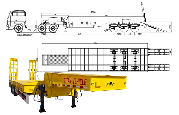 Tri Axle 50 Ton Semi Lowbed Trailer for Sale in Guyana