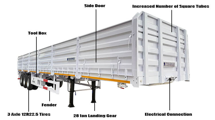 Tri Axle Dropside Trailer | Drop Side Semi Trailer for Sale in Nigeria