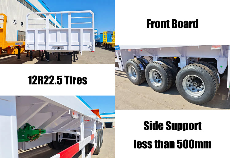 Tri Axle 40Ft Flat Bed Semi Trailers Price for Sale in Ghana  