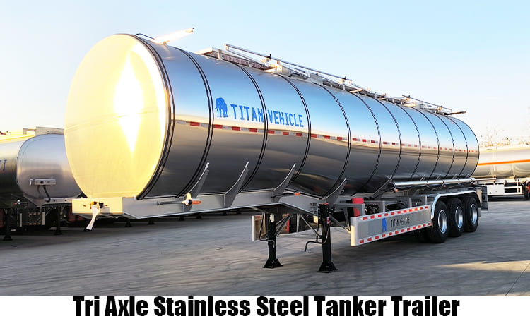 Tri Axle Stainless Steel Palm Oil Tanker Trailer for Sale in Angola