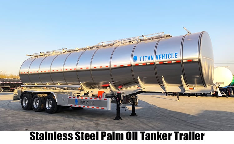 Tri Axle Stainless Steel Palm Oil Tanker Trailer for Sale in Angola