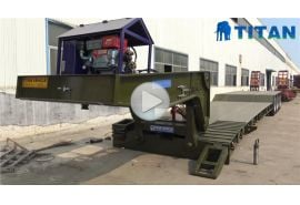 4 axle front loading gooseneck lowboy trailer